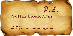 Paulisz Leonidász névjegykártya